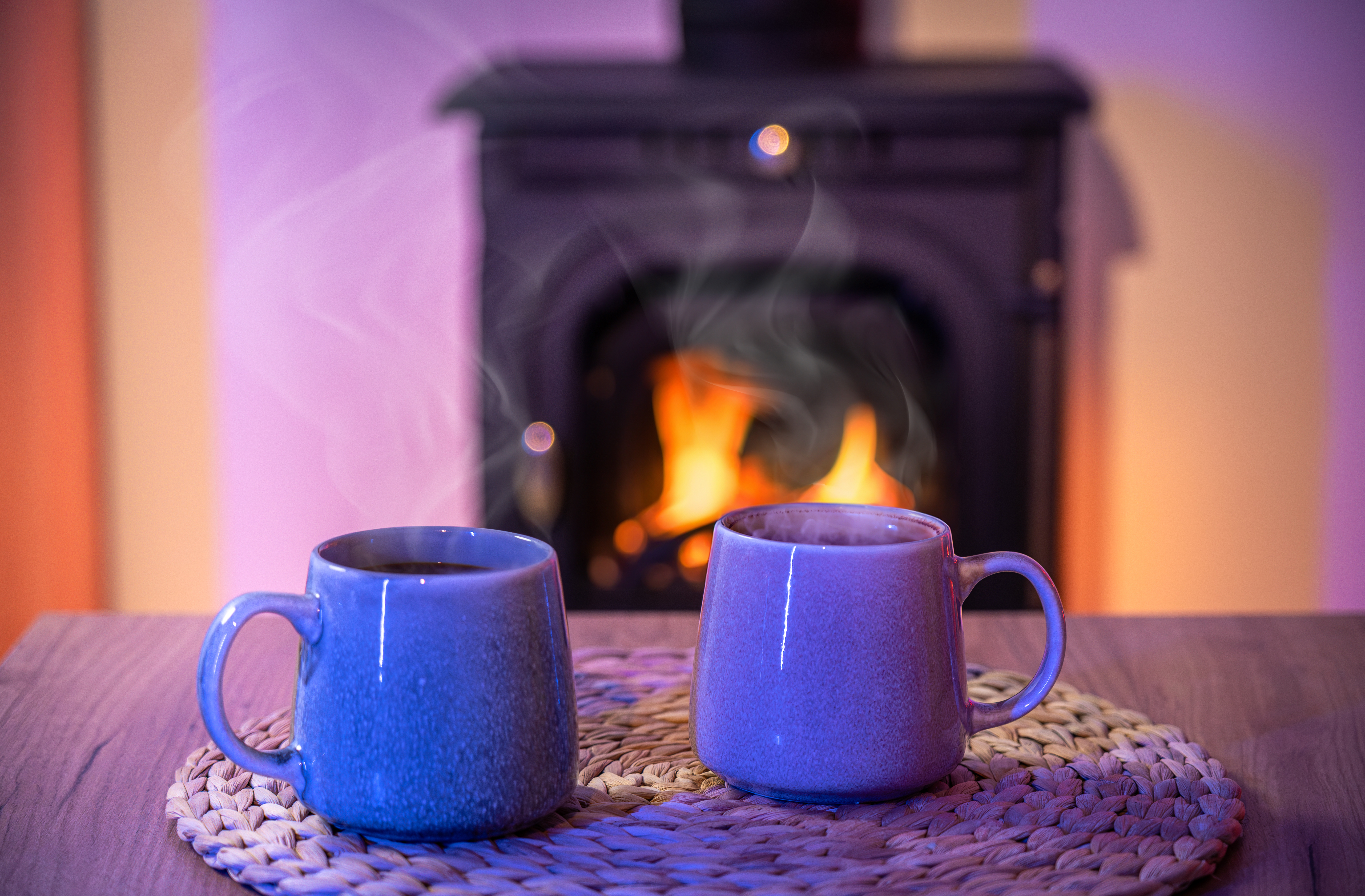 House with a warm chimney, symbol of efficient heating